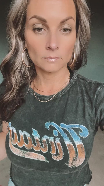 102350 VINTAGE MOM CROP TEE
