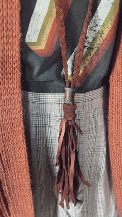 122320 PLAID WIDE LEG PANTS