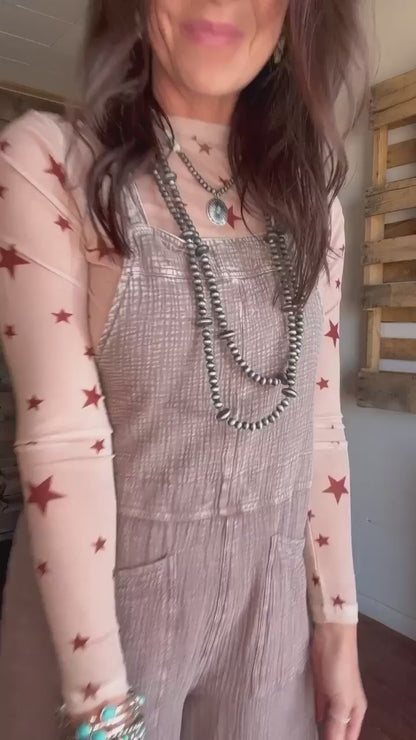 41075  MUSHROOM MINERAL WASH JUMPSUIT