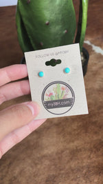 10616 STERLING SILVER TURQUOISE STUD EARRINGS