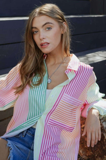 3263 STRIPED OVERSIZE TOP