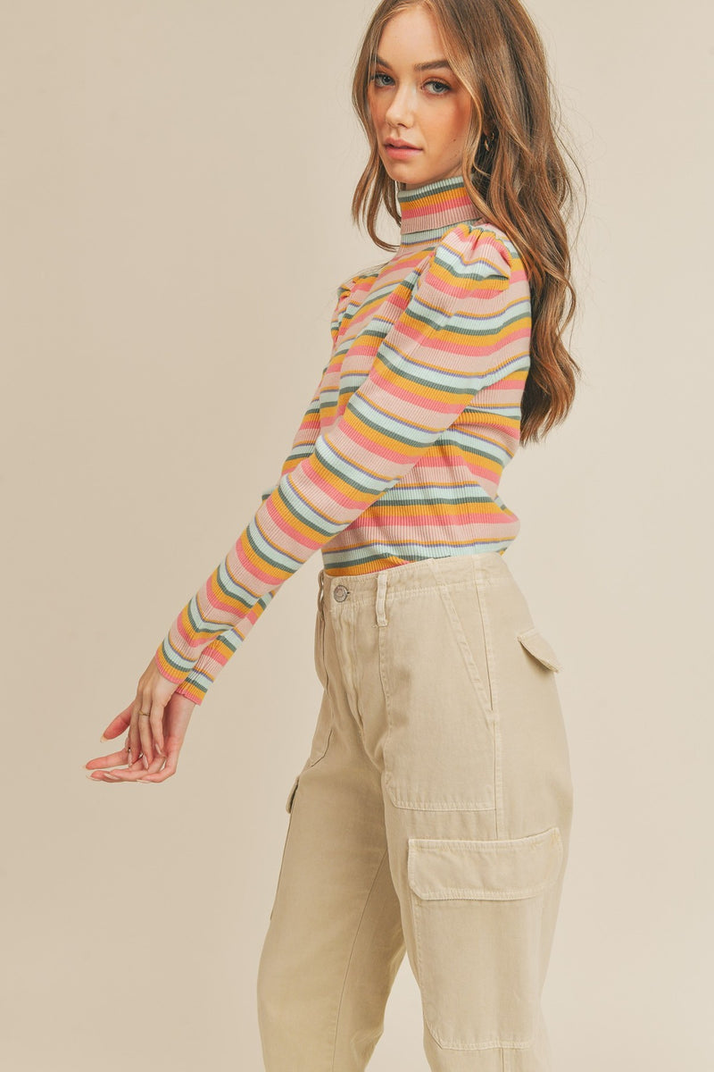 11286 STRIPED RIBBED TURTLENECK