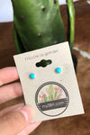 10616 STERLING SILVER TURQUOISE STUD EARRINGS