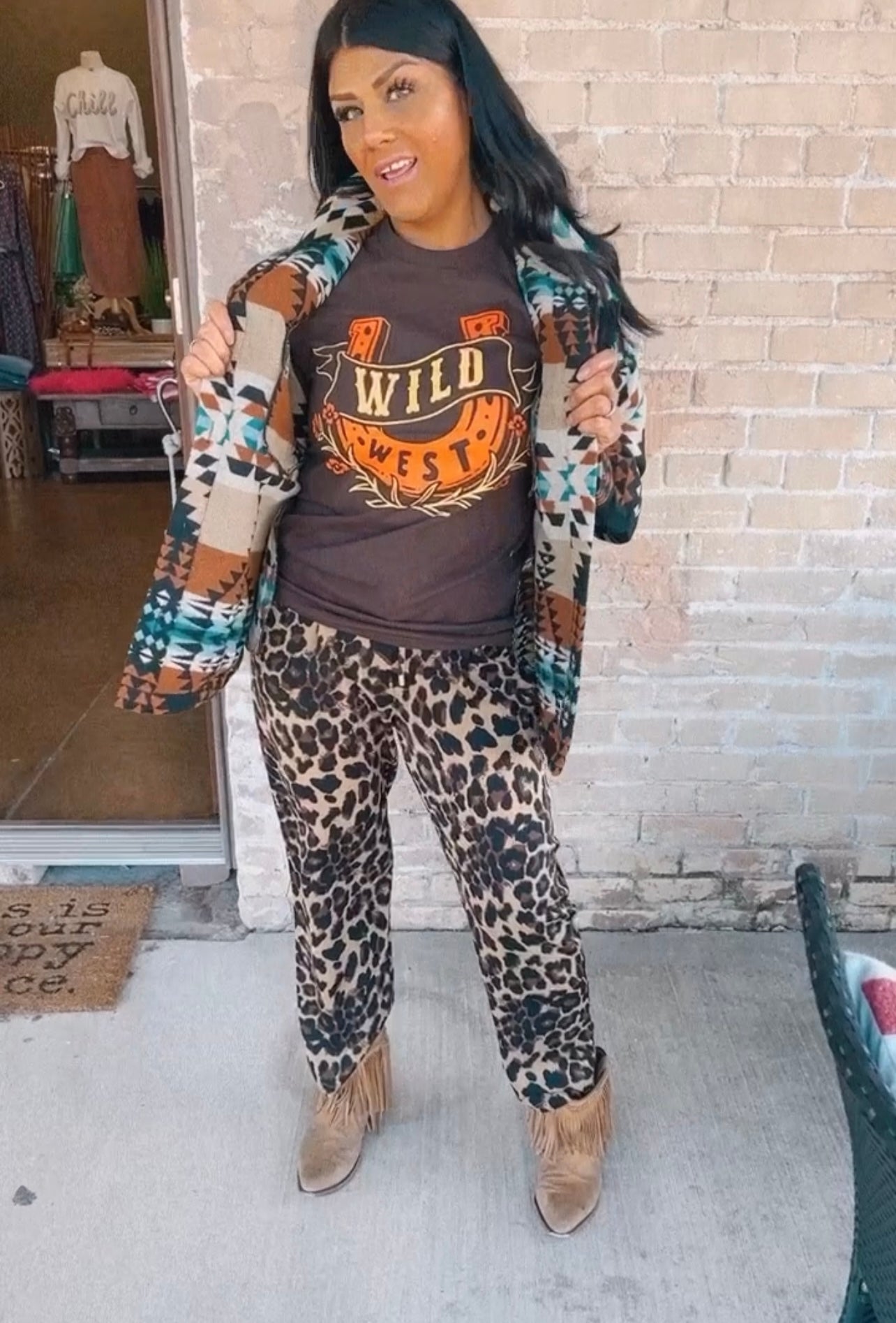 12171 CHEETAH SLACKS JOGGER WITH DRAWSTRING