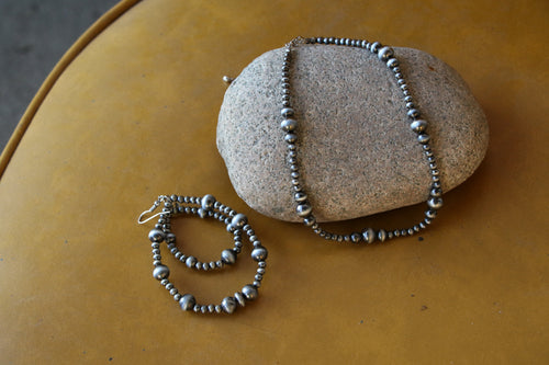 0012 FAUX SILVER BEAD DOUBLE HOOP ER