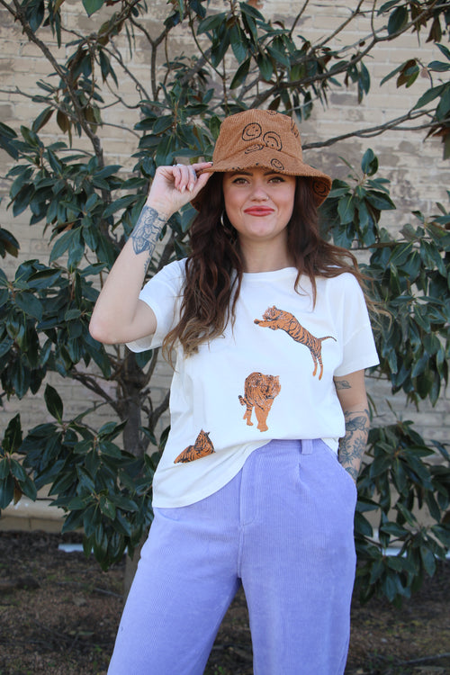 925 BROWN SMILEY BUCKET HAT