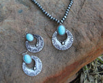 0224 WESTERN FAN TURQUOISE EARRING