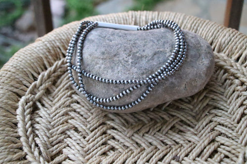 0042 SILVER 3 STRAND CHOKER NL