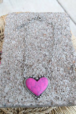 0050 PINK HEART NECKLACE