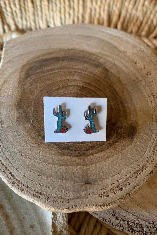 1067 TURQ CACTUS STUD ER